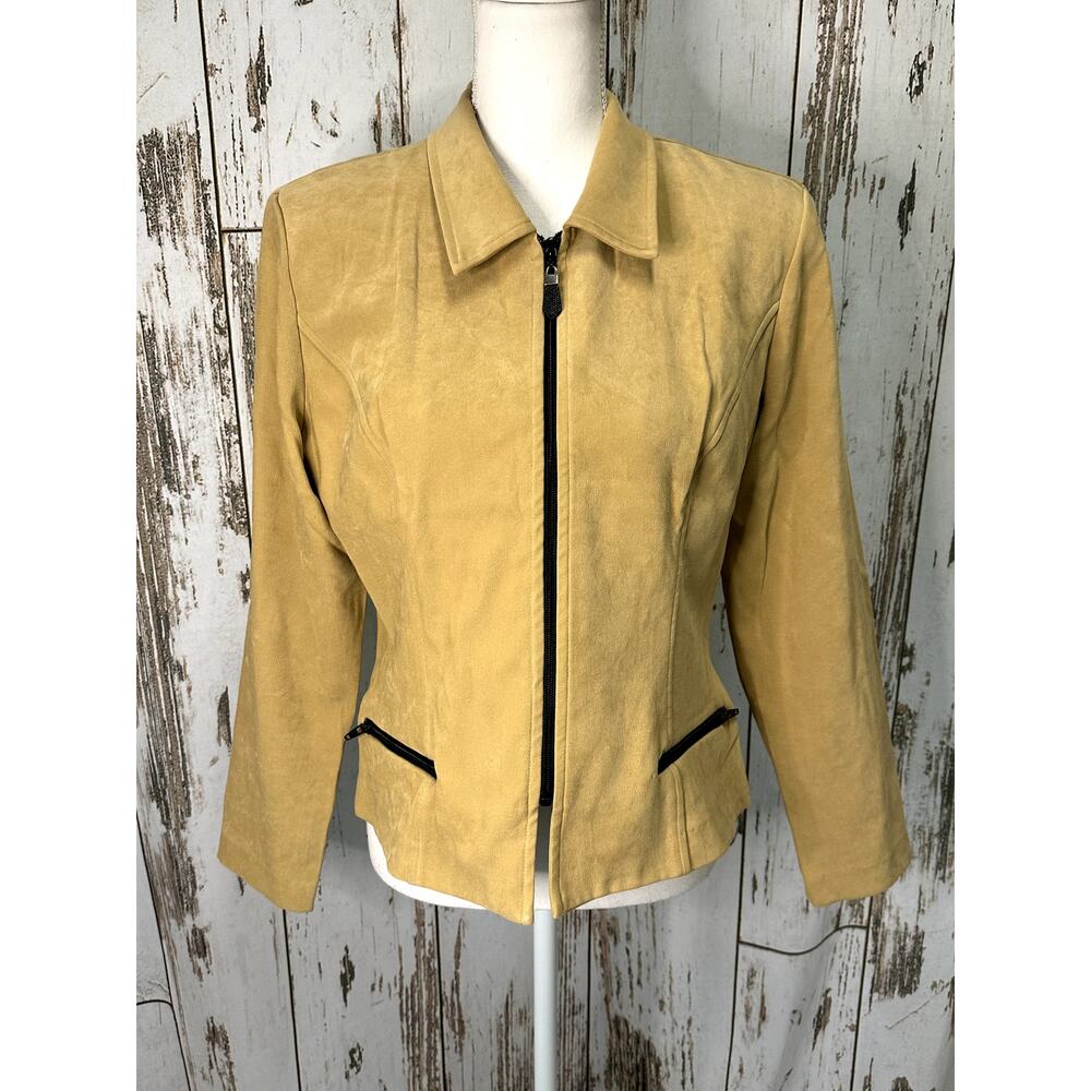 Vintage Positive Attitude Tan Zipup Fitted Jacket